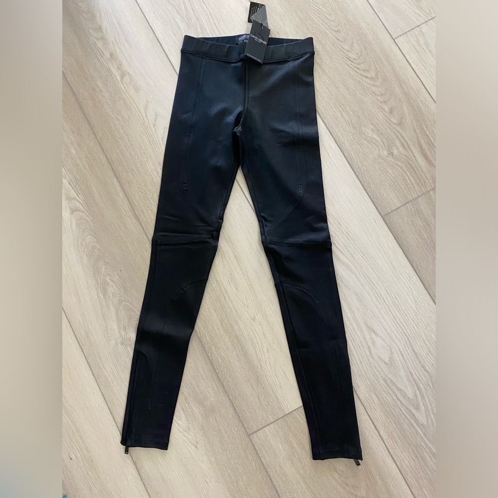 David Lerner wax finish seam legging